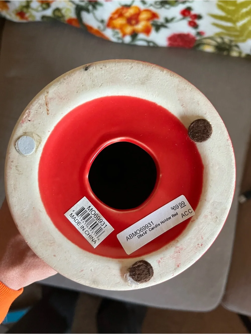 Red Decorative China Ceramic Vase Set - Elegant Scroll Motif